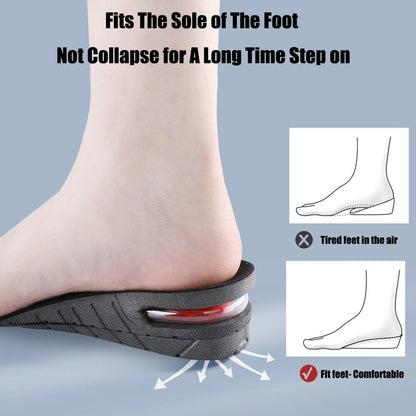 Semelles rehaussantes à hauteur réglable pour hommes – Inserts de chaussures amortissants avec design ventilé – Ajoutez de 2,5 à 9 cm