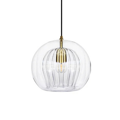 Clear Glass Globe Drop Light E14 Socket for Kitchen Counter and Eat-In Nook Overhead Fixture Contemporary Low-Profile Ceiling Accent