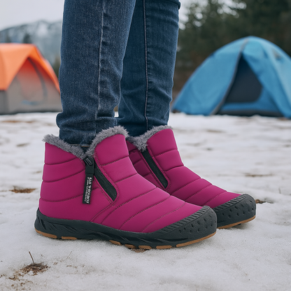 Men's & Women's Insulated Waterproof Winter Boots with Side Zipper for Snow & Ice | Fleece-Lined Slip-Resistant Shoes for Hiking, Walking