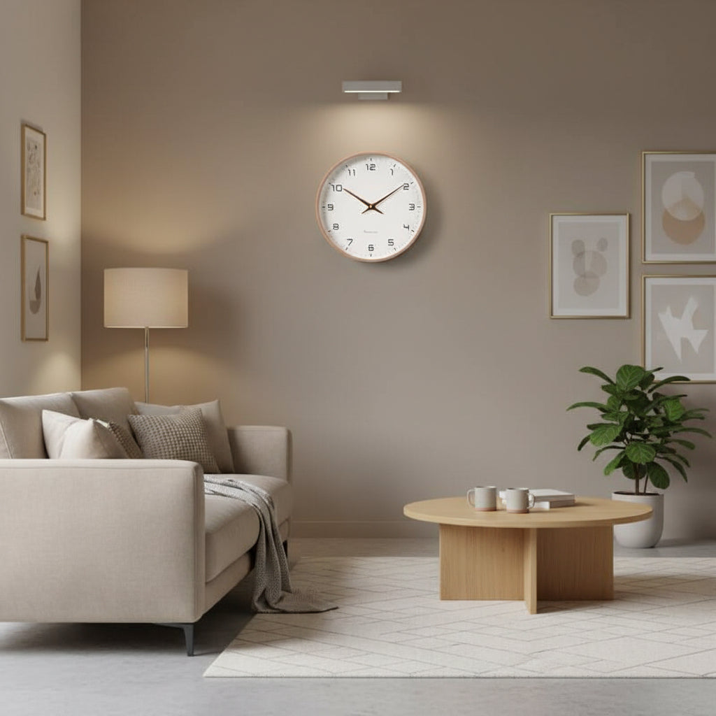 NordWood – Horloge murale scandinave en bois – Design minimaliste et intemporel
