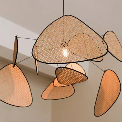 Woven Rattan Hanging Lamp 47 in Oval Natural Fiber Ceiling Fixture E27 Socket Adjustable Cord Dining Room Bedroom Boho Scandinavian Japandi