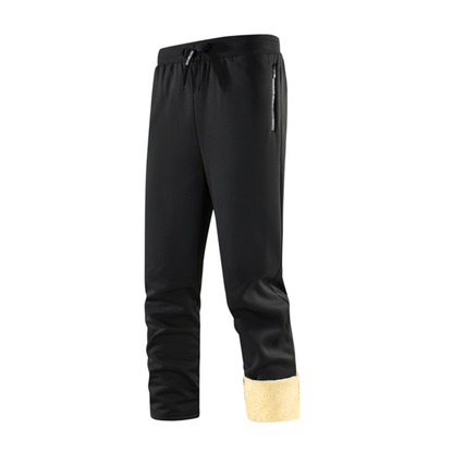 Thermal Fleece-Lined Joggers with Zippered Pockets – Winter Sweatpants for Men
