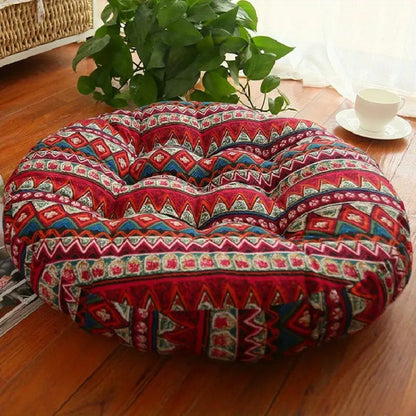 BohoBloom – Coussin de sol rond en coton