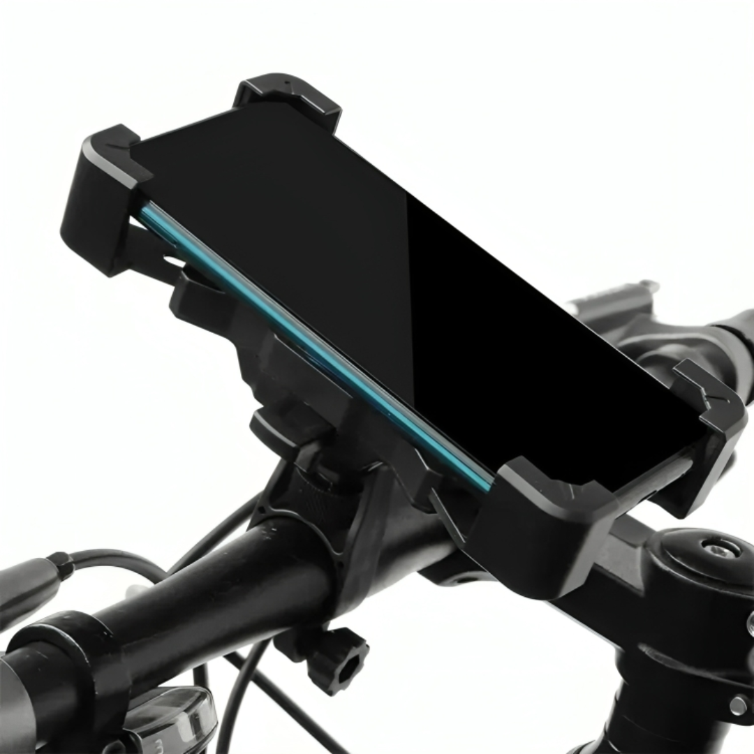 Support de téléphone rotatif pour guidon de vélo – Support de smartphone ajustable à 360° pour vélo, moto et vélo électrique – Fixation universelle pour iPhone