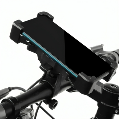 Support de téléphone rotatif pour guidon de vélo – Support de smartphone ajustable à 360° pour vélo, moto et vélo électrique – Fixation universelle pour iPhone