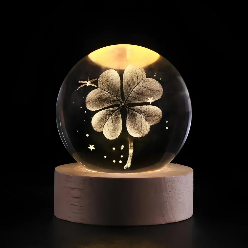 Cosmic Crystal Ball Night Light with LED Color Display | 25 Space Designs | USB Powered Galaxy Sphere Lamp for Bedroom, Living Room & Gift