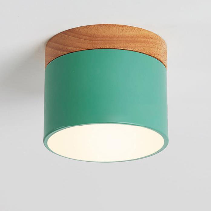 Round Compact LED Ceiling Light with Tri-Color Temperature Switch for Hallways, Bedrooms & Living Rooms | Modern Nordic Style Flush Mount