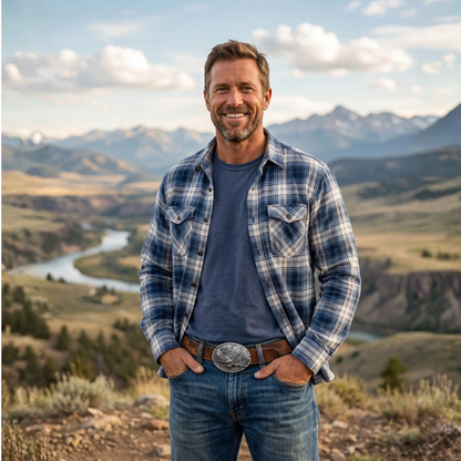 Western Engraved Zinc Alloy Accessory for 1.5 in Straps with Concealed Utility Tool for Men | Rodeo Ranch Rider Apparel