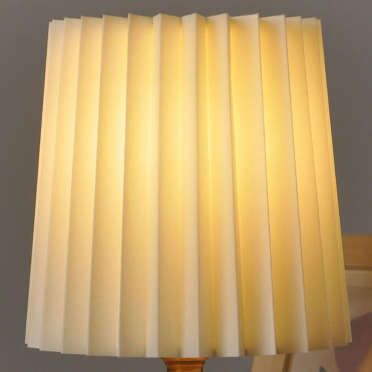 Wooden Desk Lamp with Fabric Shade 12 Inch Accent Light for Nightstand Office Den Dimmable LED Small Reading Light Modern Home Décor