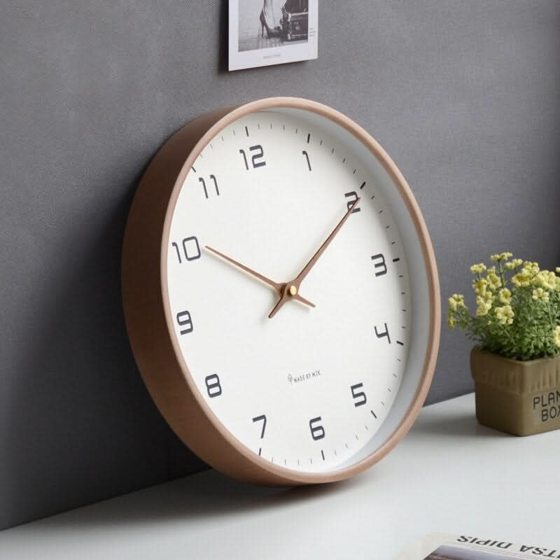 NordWood – Horloge murale scandinave en bois – Design minimaliste et intemporel