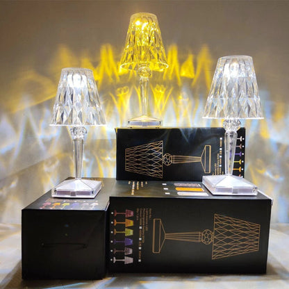 Lampe de bureau LED de luxe en cristal au design étincelant