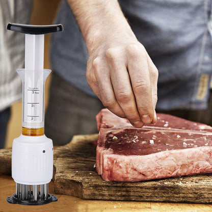 Kit seringue à marinade avec aiguilles pour barbecue, dinde et poitrine de bœuf - Acier inoxydable