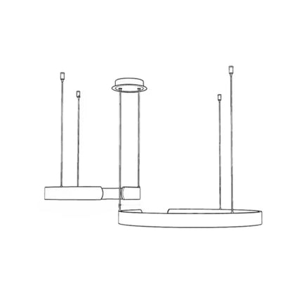 Plafonnier LED circulaire à anneau en aluminium de 20 po, hauteur réglable pour îlot de cuisine, salle à manger et hall d'entrée, luminaire suspendu moderne en forme de halo, économe en énergie