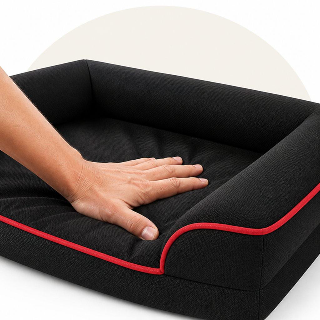 Panier pour chien en mousse alvéolée orthopédique antidérapant Ortekor (housse amovible et lavable)