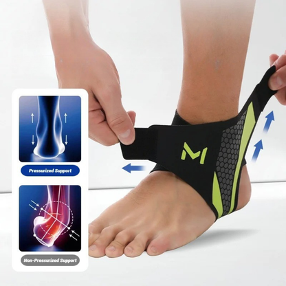 Ankle Compression Brace for Support & Stability During Sports | Adjustable Wrap for Running, Basketball, Gym | Breathable Neoprene-Free