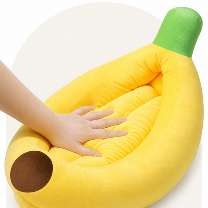Ortekor Warm Cozy & Washable Banana-Shaped Pet Bed