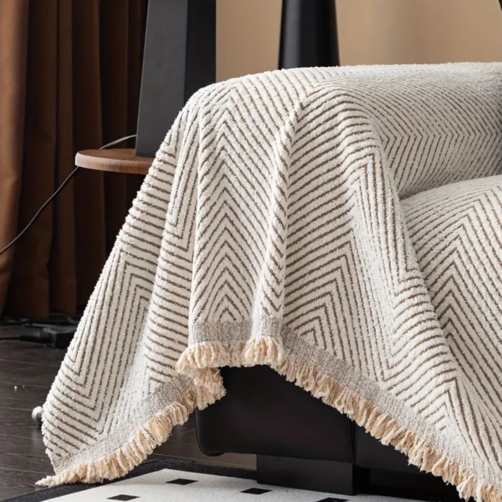 Herringbone Throw Blanket for Couch – Water-Resistant Microfiber Sofa Cover, Machine Washable, Non-Slip Furniture Protector for Living