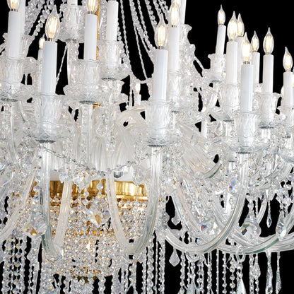 Grand Tiered Crystal Chandelier 35-90 Bulbs Dimmable LED Foyer Statement Lighting for High Ceilings Entryway Staircase Hotel Lobby