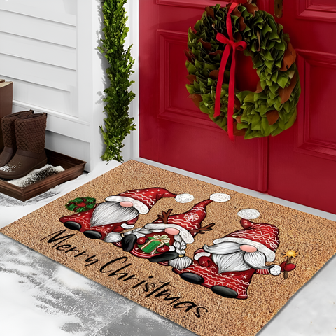 Gala Christmas Door Mat - Festive Gnome Design, Non-Slip