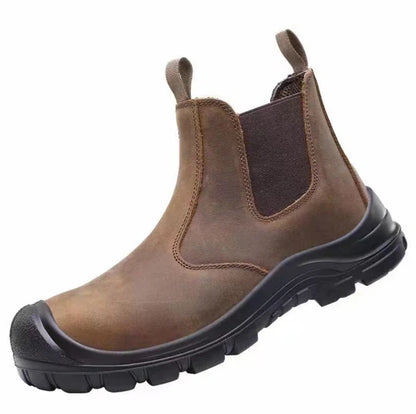 Steel Toe Work Boots with Arch Support & Cushioned Insole for Construction & Warehouse