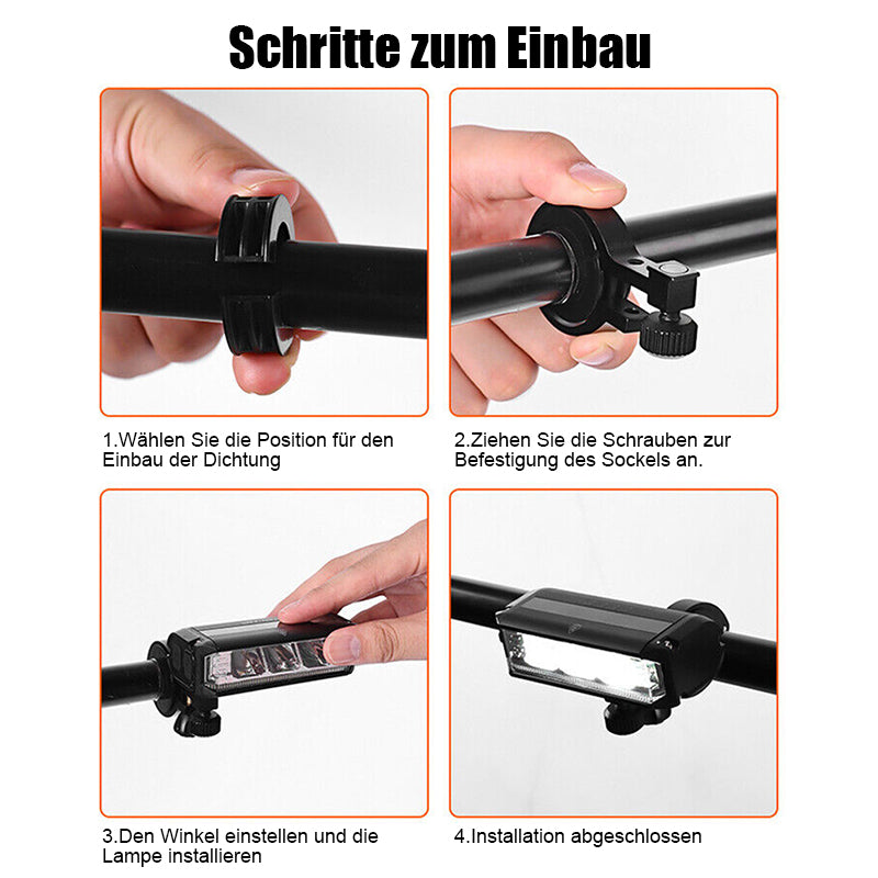 Phare de vélo ultra-lumineux de 900 lumens avec faisceau grand angle à 180° pour la sécurité nocturne