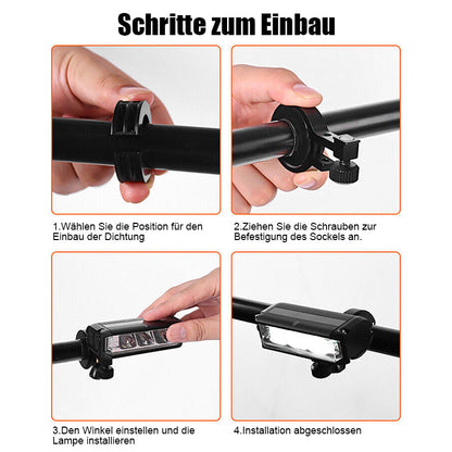 Phare de vélo ultra-lumineux de 900 lumens avec faisceau grand angle à 180° pour la sécurité nocturne