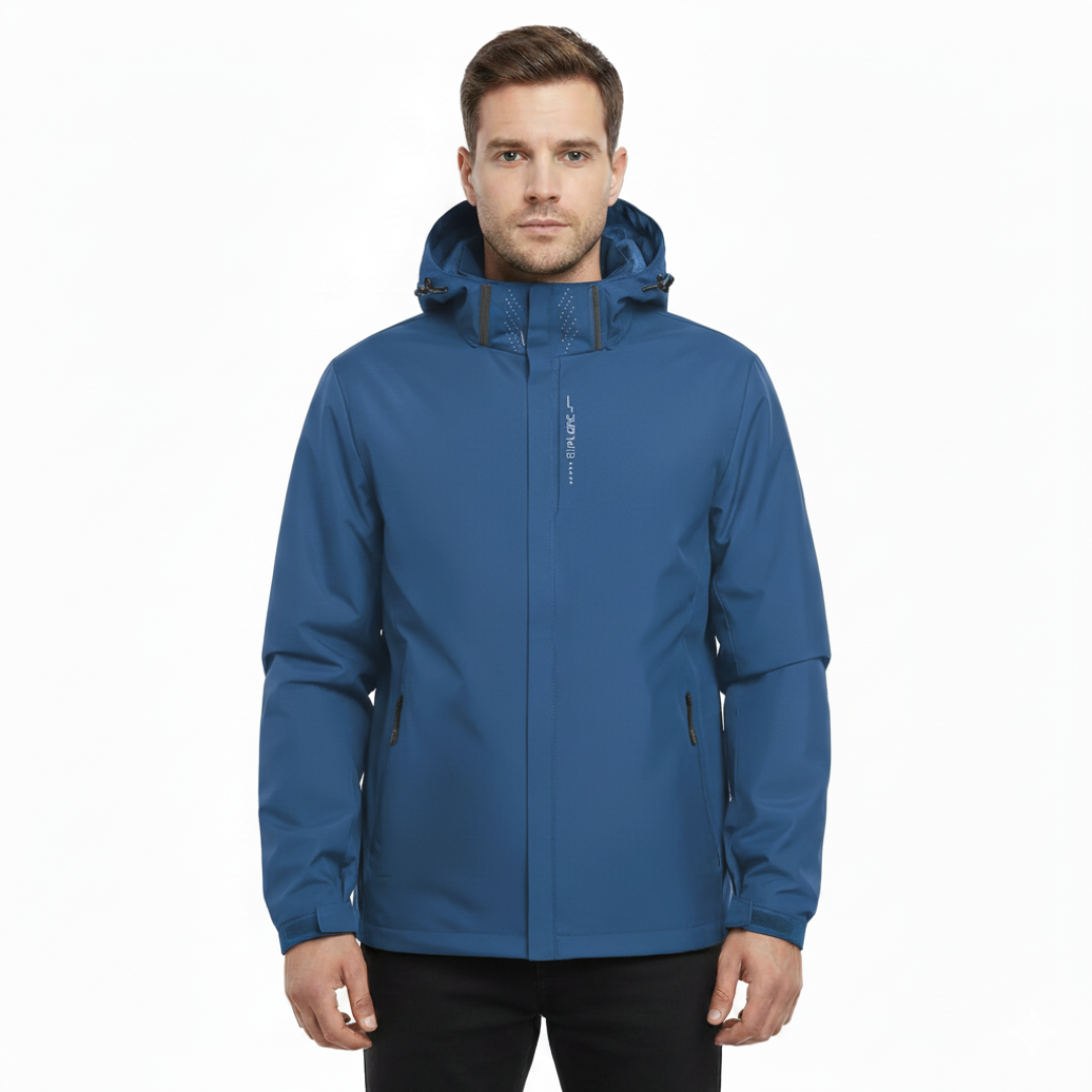 Veste de pluie légère zippée à capuche – Coupe-vent respirant pour homme
