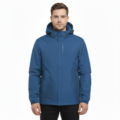 Veste de pluie légère zippée à capuche – Coupe-vent respirant pour homme