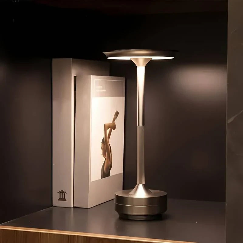 Rechargeable LED Touch Lamp Aluminum Portable Dimmable Night Light for Bedroom Desk Dining Room & Patio | Cordless Accent Lighting