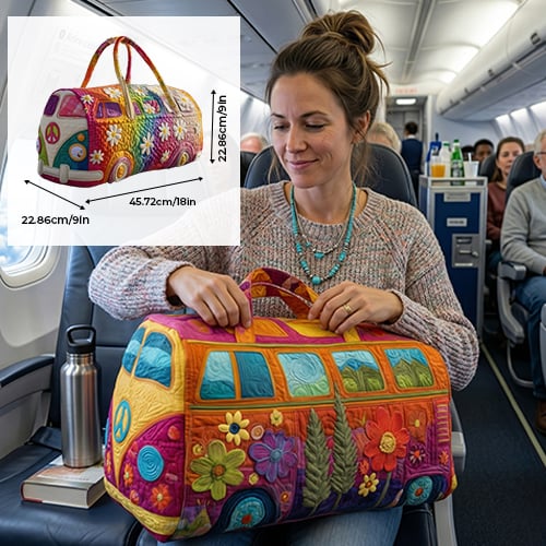 Quilted Floral Weekend Travel Duffel Bag with Reinforced Frame for Women | Carry-On Overnight Bag