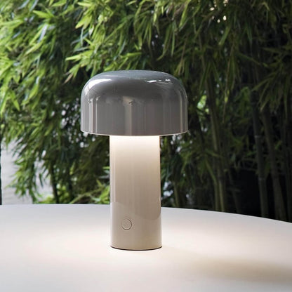 Cordless Mushroom Table Lamp with Touch Dimmer & USB-C Rechargeable Battery for Bedroom, Desk & Outdoor