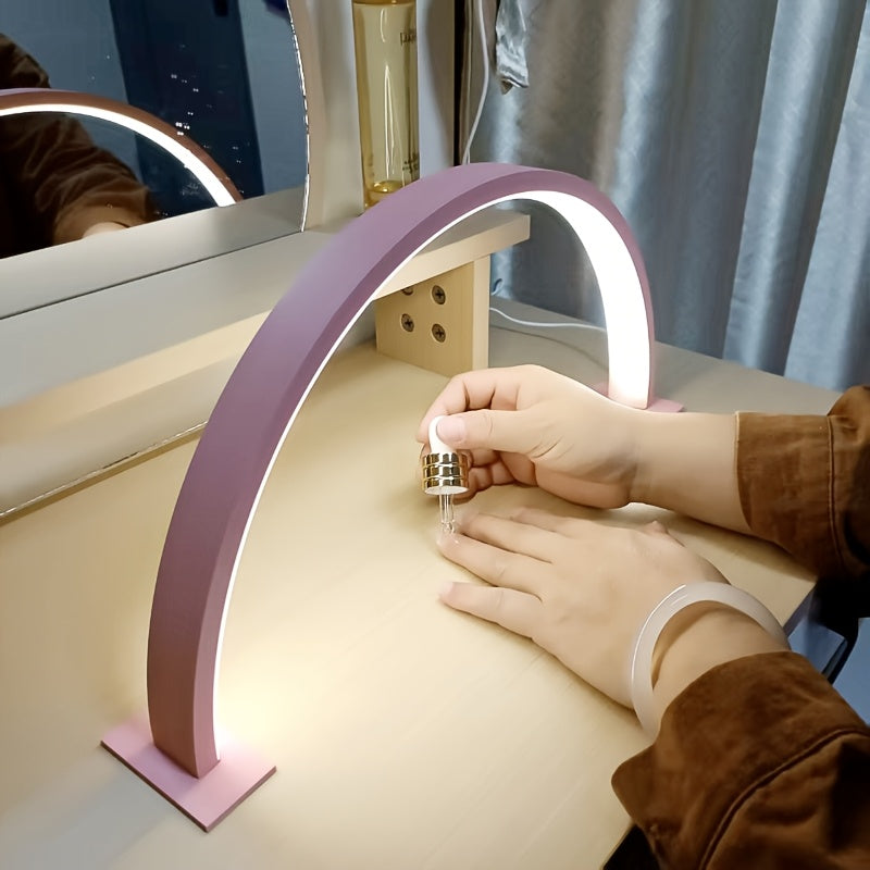 Arc LED Desk Lamp with Adjustable Brightness & Color Temperature for Home Office Reading Study | USB Powered Metal Task Light