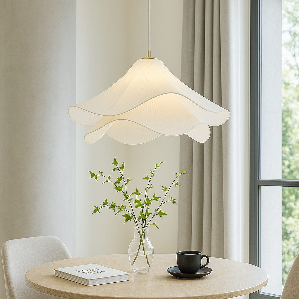 Suspension en tissu superposé, plafonnier floral de 24 pouces pour salle à manger, salon, cuisine, luminaire moderne et minimaliste à hauteur réglable