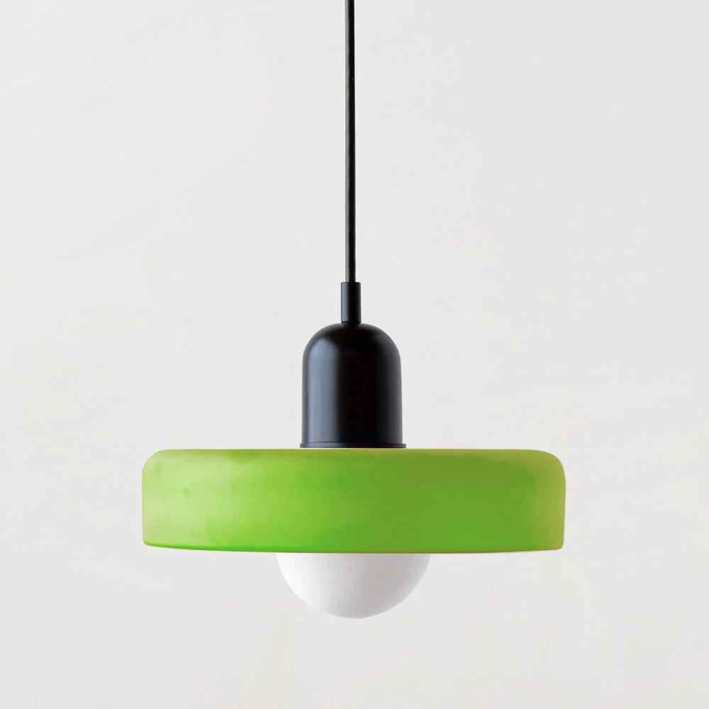 Glass Pendant Light with Adjustable Cord & Warm Glow – Modern Geometric Hanging Fixture for Dining Room & Living Room Decor