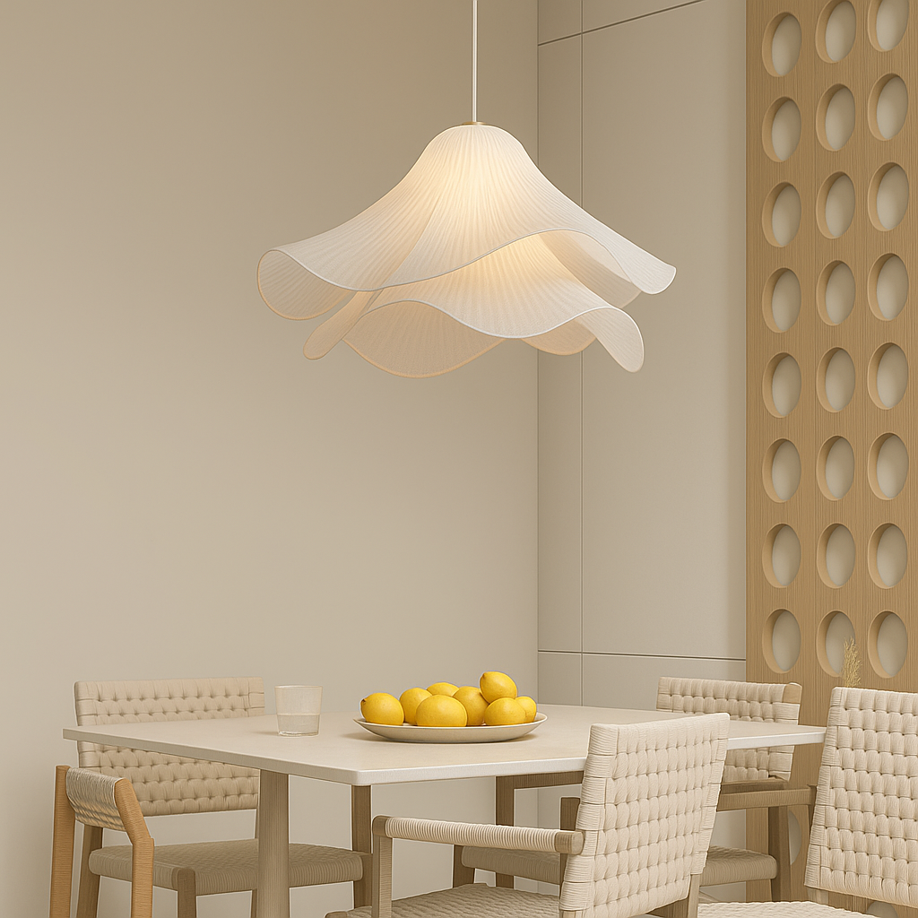 Suspension en tissu superposé, plafonnier floral de 24 pouces pour salle à manger, salon, cuisine, luminaire moderne et minimaliste à hauteur réglable