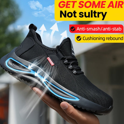 Steel Toe Work Sneakers for Men – Lightweight Breathable Safety Shoes with Puncture Protection for Jobsite & Outdoor Use