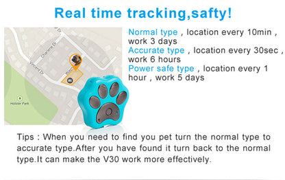 V30 | GPS Dog Tracker with Virtual Fence & Waterproof Design | Accurate Location Tracking for Pet Safety