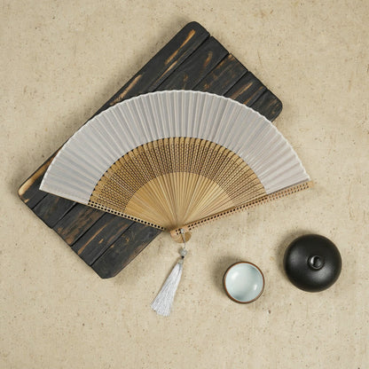 Silk Bamboo Hand Fan – Folding Oriental Style Accessory for Weddings, Parties & Summer Cooling – Lightweight Portable Fan with Elegant