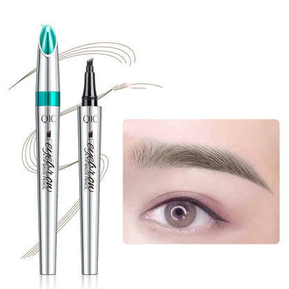 Four-Prong Microblading Brow Pen with Long-Lasting Formula for Natural Hair-Like Strokes