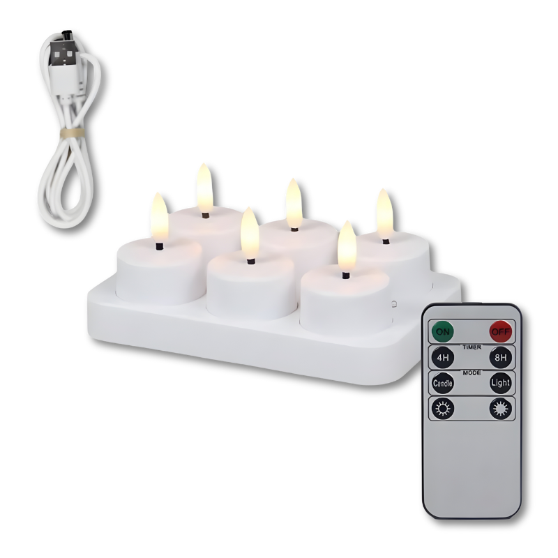 Rechargeable Flameless LED Candles with Remote Control & Timer for Home Decor, Dining Table, Wedding, Living Room Ambiance