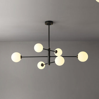 Multi-Globe Hanging Fixture with Adjustable Height for Dining Room & Living Room – Metal Frame with Glass Orbs – G9 LED Bulbs Included – 24
