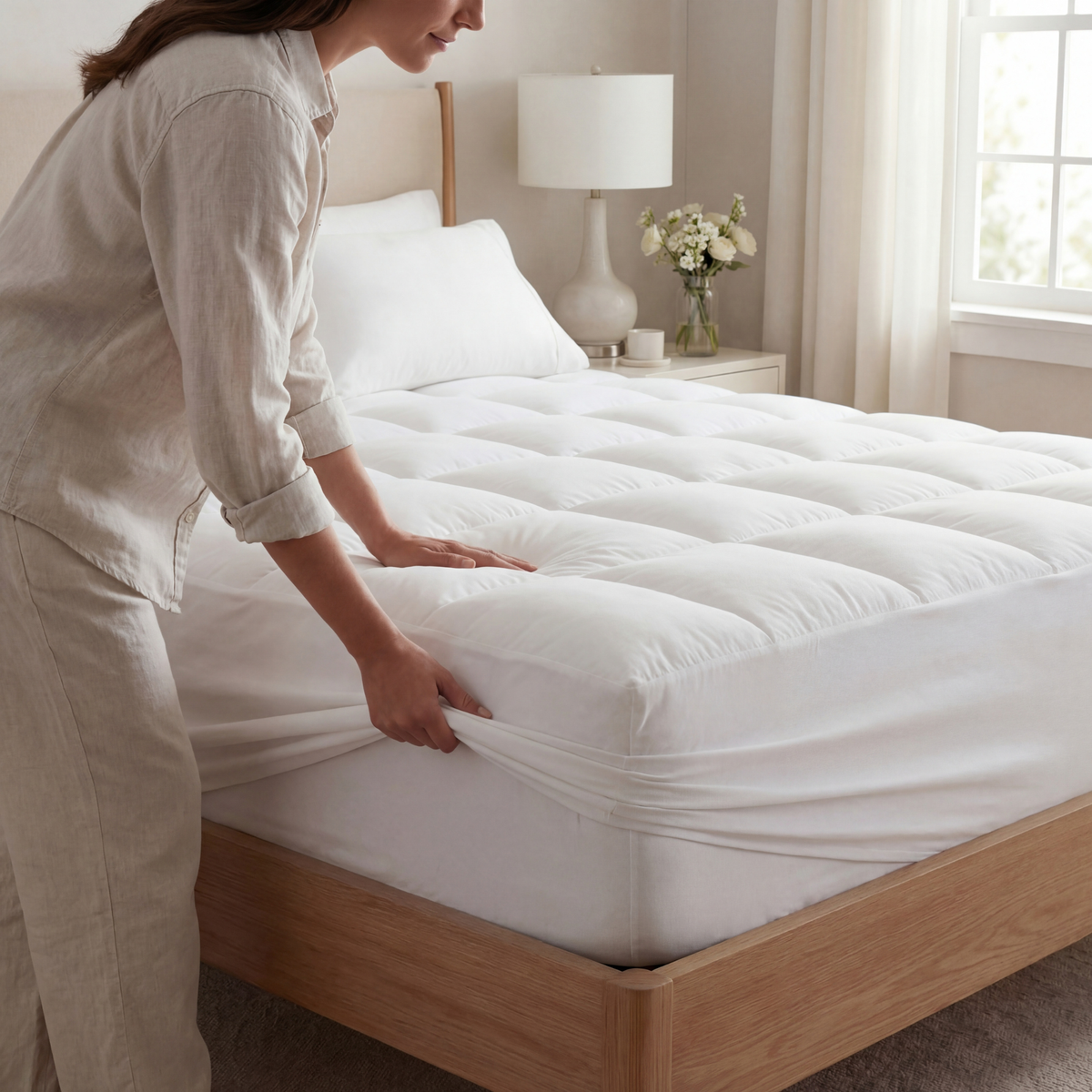 Comfort Sleep | Surmatelas rafraîchissant avec douceur 1000 GSM | Conception respirante pour une meilleure qualité de sommeil