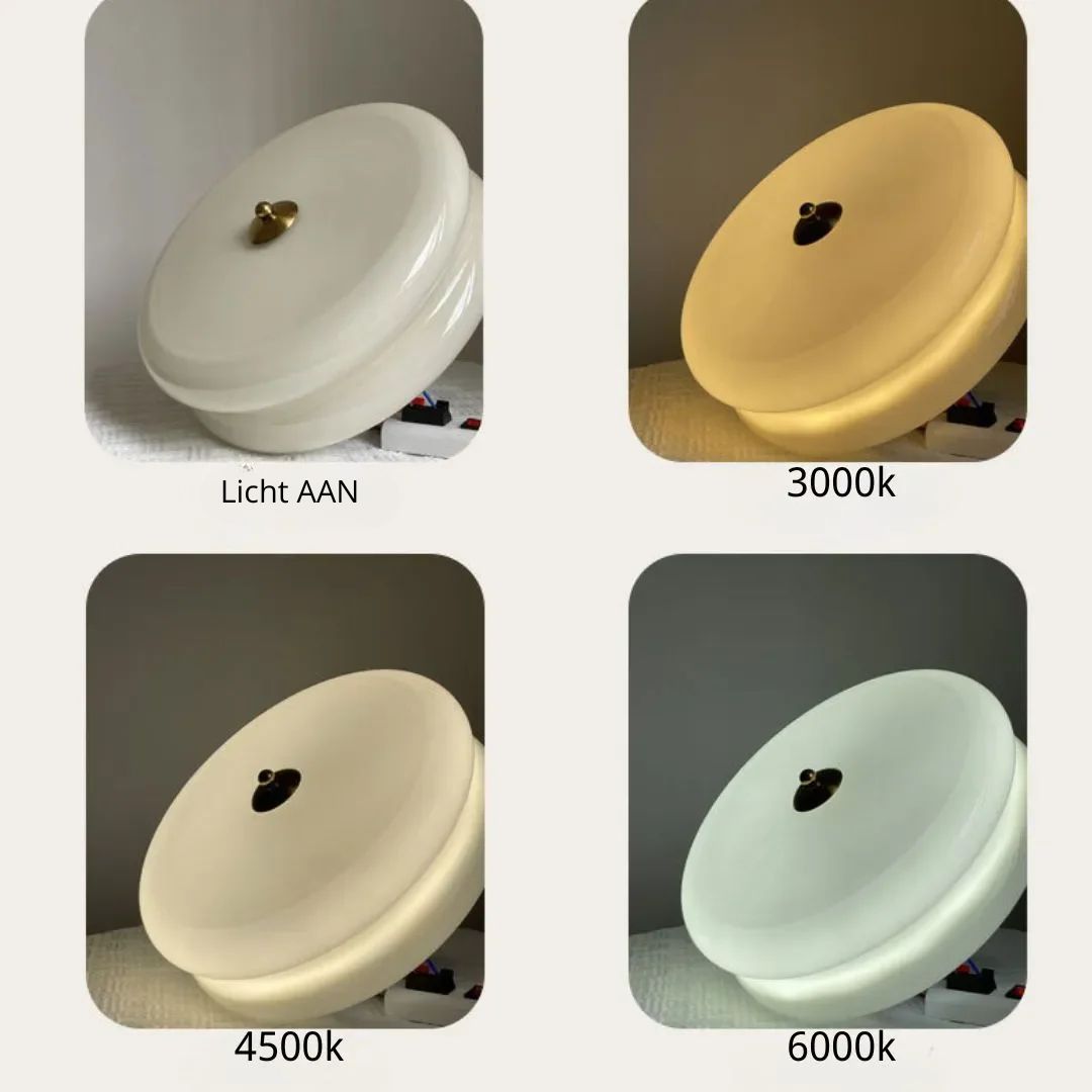 Plafonnier LED encastré rond avec 3 températures de couleur, verre et métal, 5 po de hauteur, pour chambre, salle à manger, cuisine, interrupteur Kelvin réglable