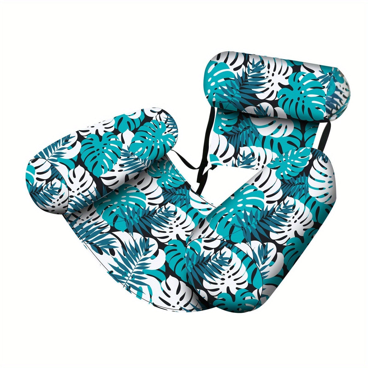 Inflatable Swimming Hammock Float for Adults – Mesh Pool Lounger with Tropical Leaf Print for Lakes, Beaches & Backyard Pools