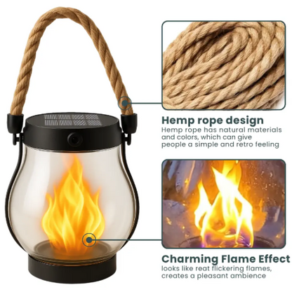 Lumosphere | Lampe d'extérieur portable élégante avec poignée en corde de chanvre