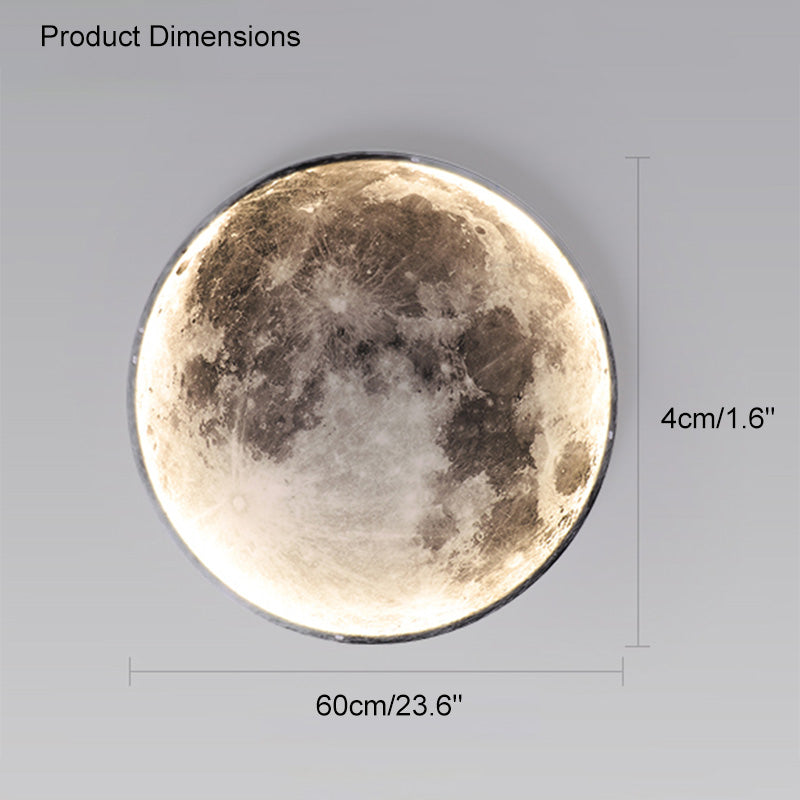 Applique murale céleste à LED, intensité variable, télécommande, design lune, luminaire artistique, 39 pouces de diamètre, PVC, éclairage d'ambiance pour chambres et salons