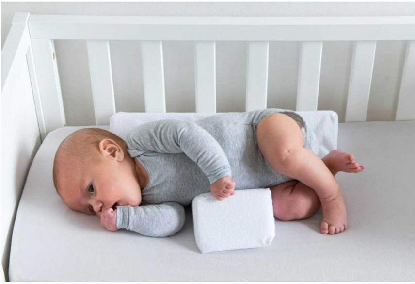 Adjustable Anti-Roll Side Sleep Wedge for Babies 0-12 Months | Memory Foam Triangle Positioner for Infants Newborns | Washable Cover