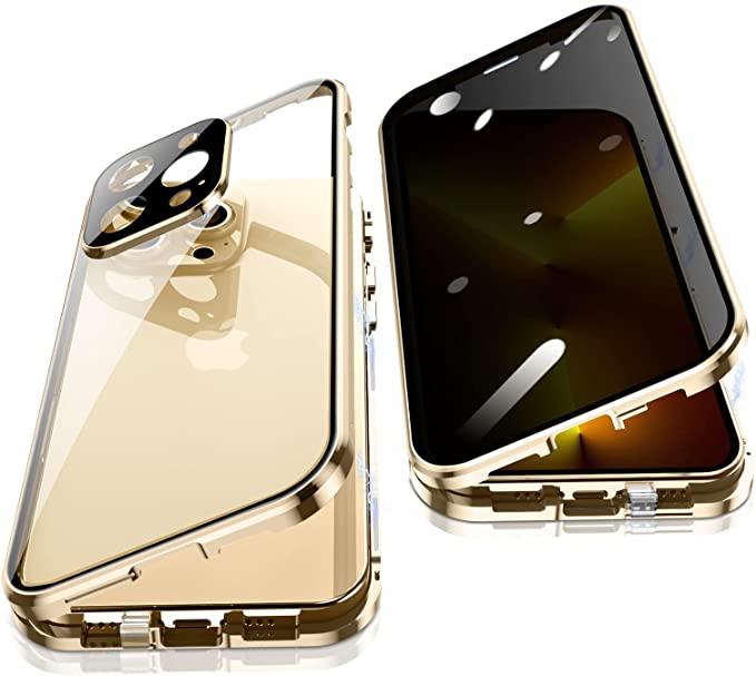 Magnetic Privacy Glass iPhone Case with 360° Drop Protection & Anti-Spy Screen
