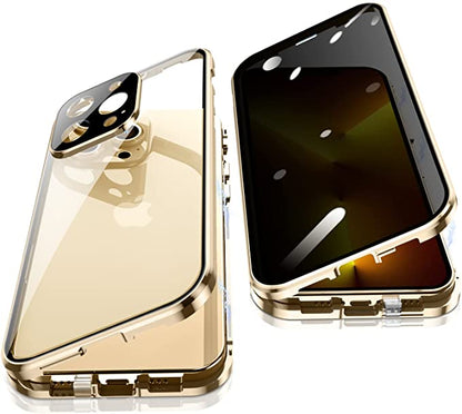 Magnetic Privacy Glass iPhone Case with 360° Drop Protection & Anti-Spy Screen