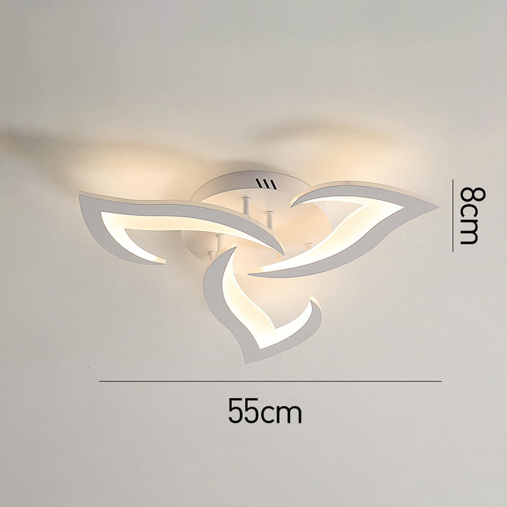 Flower-Shaped Semi-Flush Ceiling Light with Integrated LED for Living Room Bedroom Hall Modern Decorative Lighting Fixture 21.6in or 26in